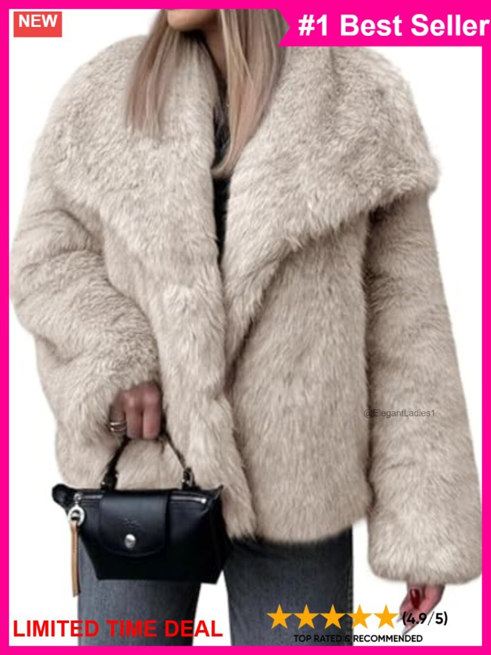 Faux Fur Coat Winter Shaggy Casual Oversized Lapel Jacket
